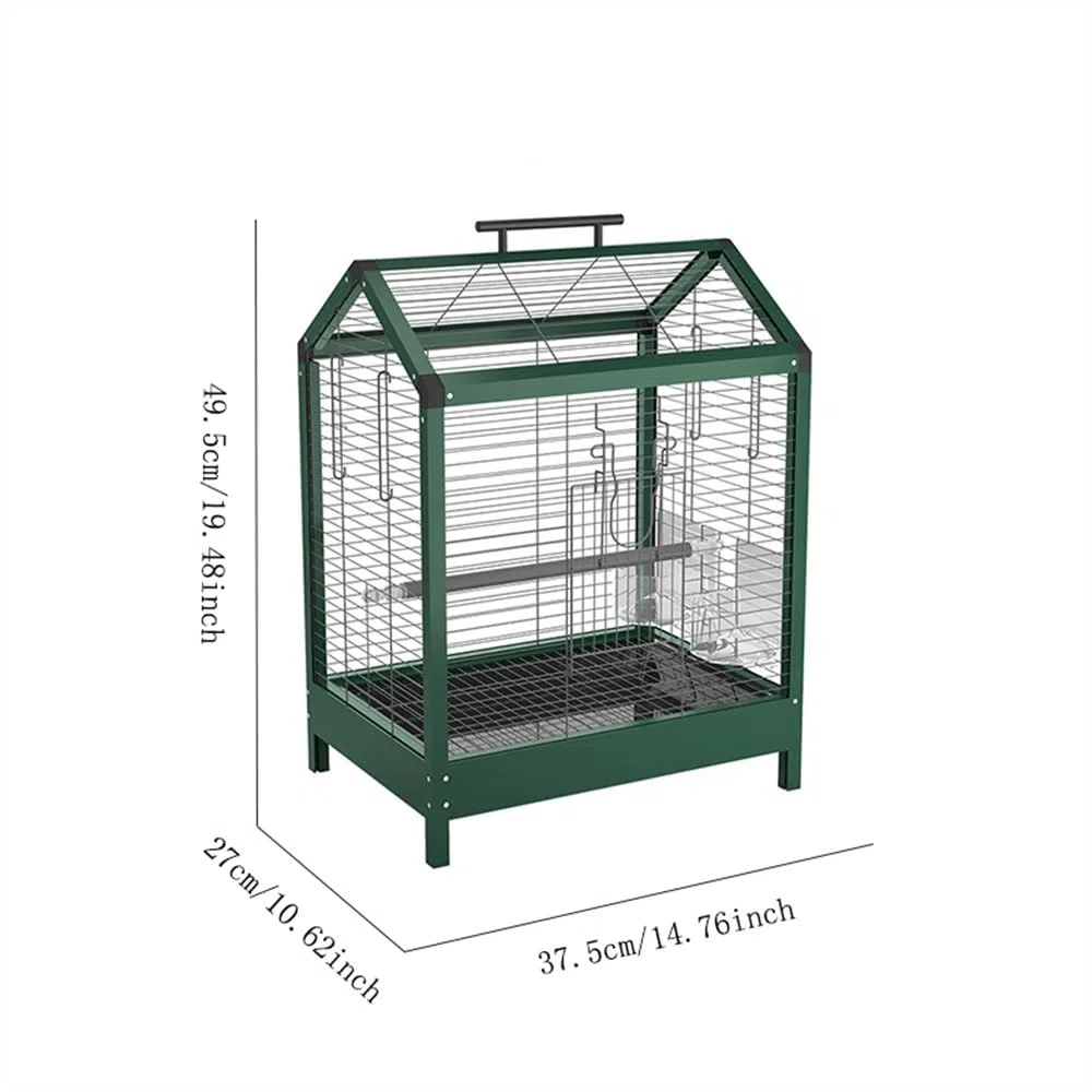 Scatole per gioielli Gabbia for uccelli in metallo Home Gabbia singola espositiva for pappagalli, canarini, parrocchetti, inseparabili, fringuelli, verde Organizzatore di gioielli