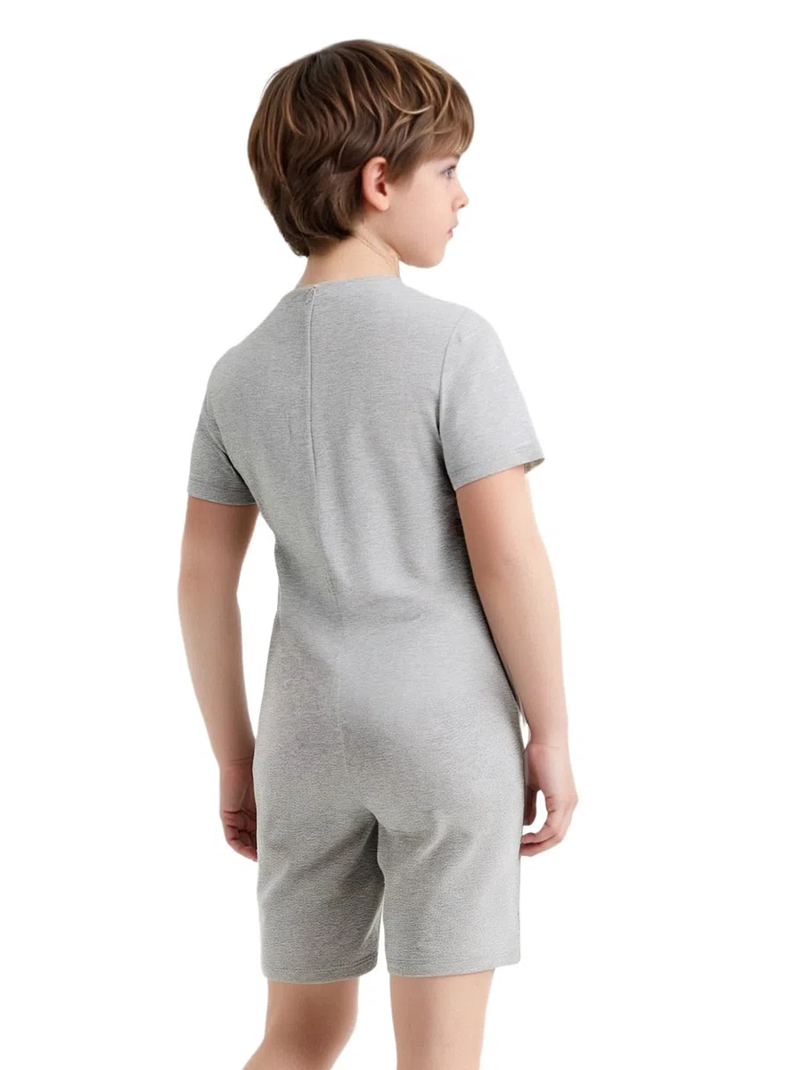 Tuta Recupero per Bambino Body Post-Operatori Tutone Sanitario Manica Corta Cotone Bodysuit Tutina con Zip Abbigliamento da Casa Pigiama Underwear
