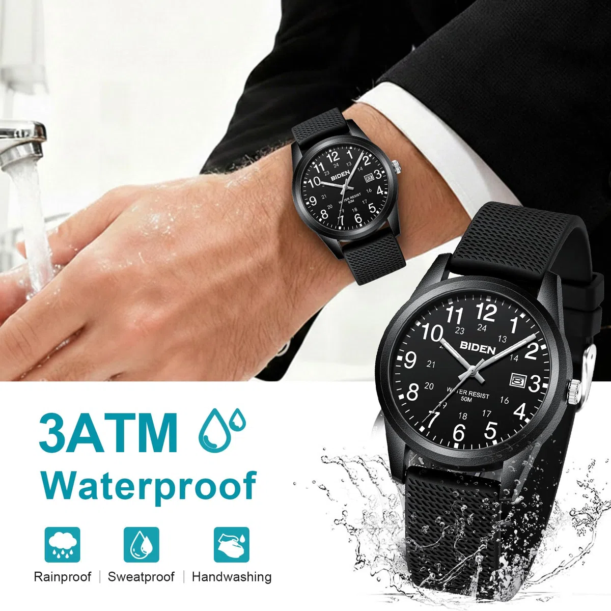 LN LENQIN Orologio Uomo Orologio Analogico al Quarzo da Uomo Impermeabile Casual d'affari di Moda Luminoso Orologio Polso da Uomo Con Data e Cinturino in Silicone