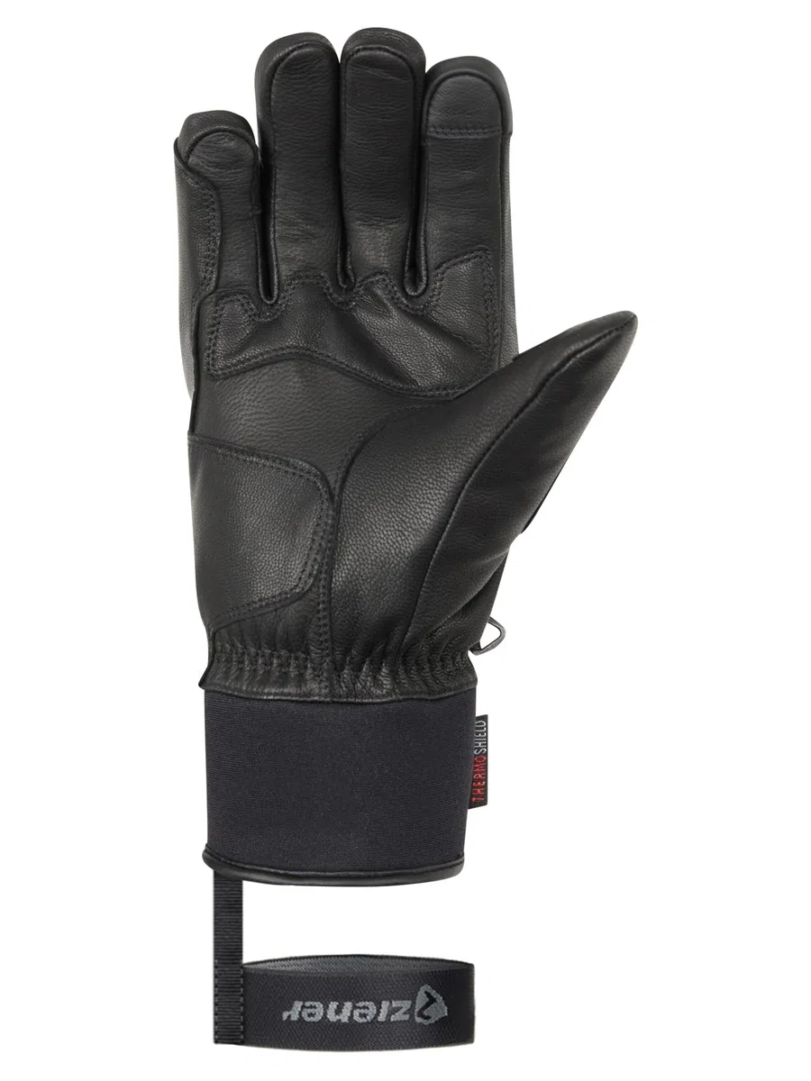 Ziener Guanti da sci GALF-Z da uomo/sport invernali | Primaloft, pelle, touch, nero, 9