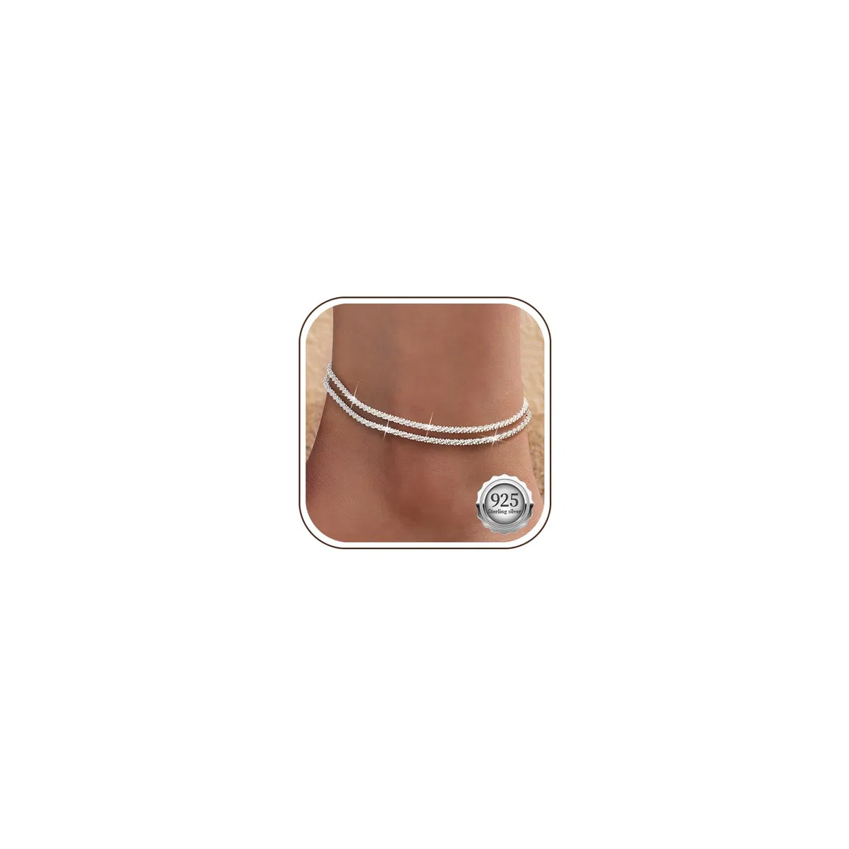 Kenivira Cavigliere da donna, cavigliera impermeabile a strati per donna regolabile, set di cavigliere con perline e link in corda, cavigliere da spiaggia per donna