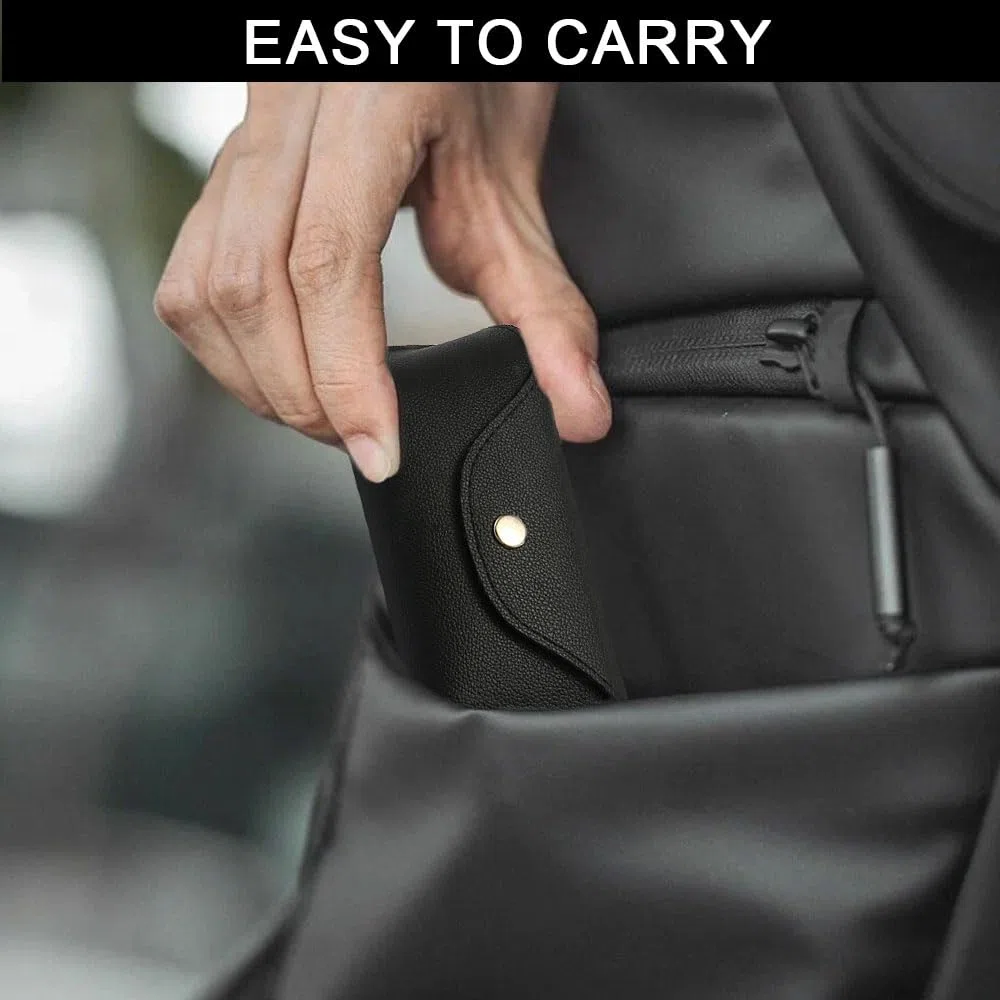 Custodia per Occhiali in Pelle PU Morbida, Astuccio Elegante per Occhiali da Sole da Vista e da Lettura Protezione Design Compatto Con Panno Pulizia Incluso