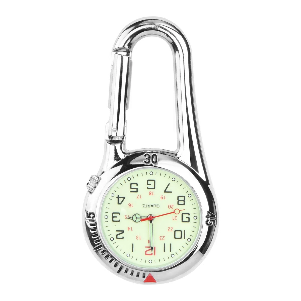 Clip-on Watch Orologio Sportivo con Moschettone, Orologio Infermiere Bagliore Al Buio Orologio Al Quarzo Multifunzione Orologio da Tasca per Dottore Infermiera Arrampicata