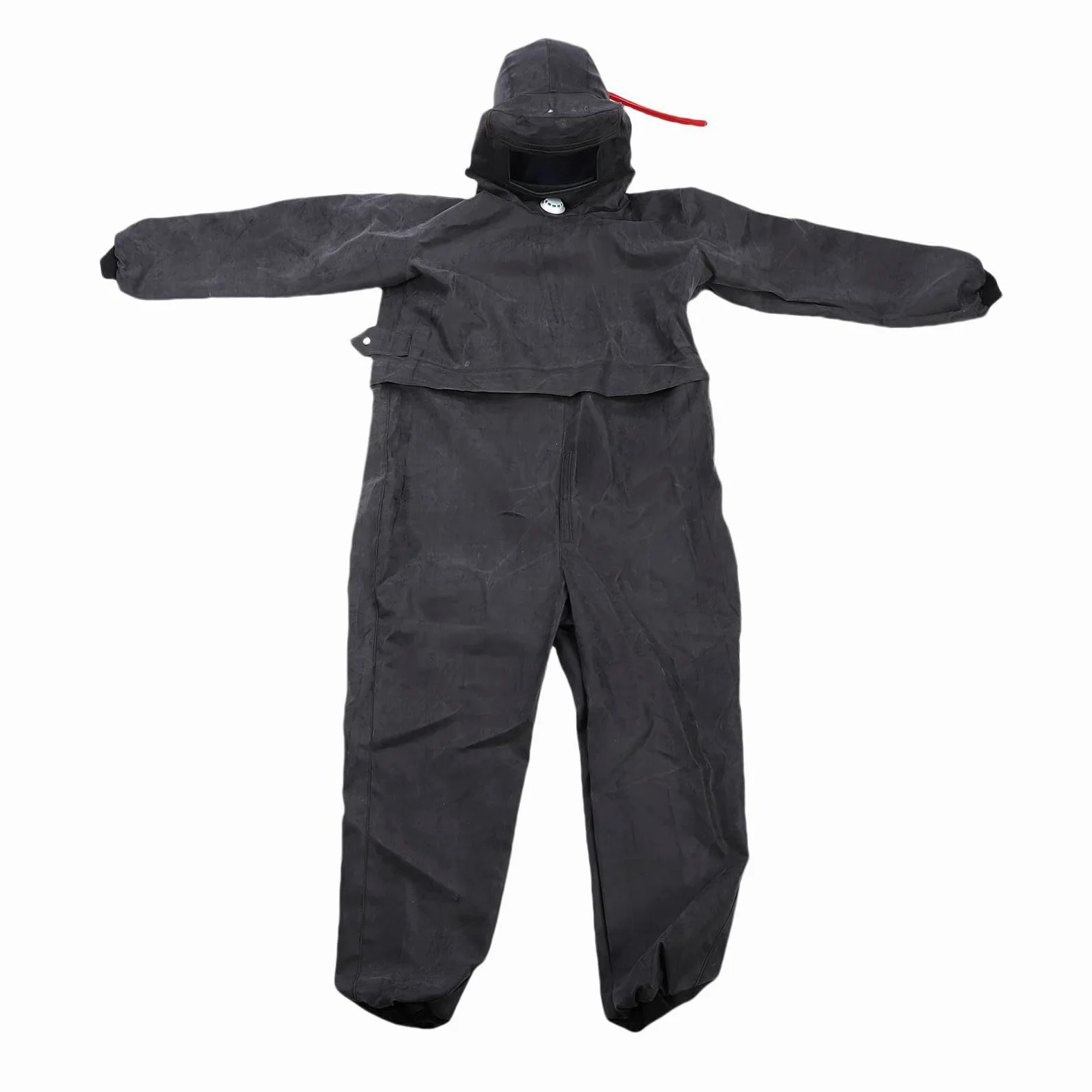 Duokon Tuta per Sabbiatura Abbigliamento Protettivo in Tessuto di Gomma con Casco di Sicurezza Integrato Tubo di Ingresso Dell'aria per la Pulizia con Sabbiatura a Spruzzo