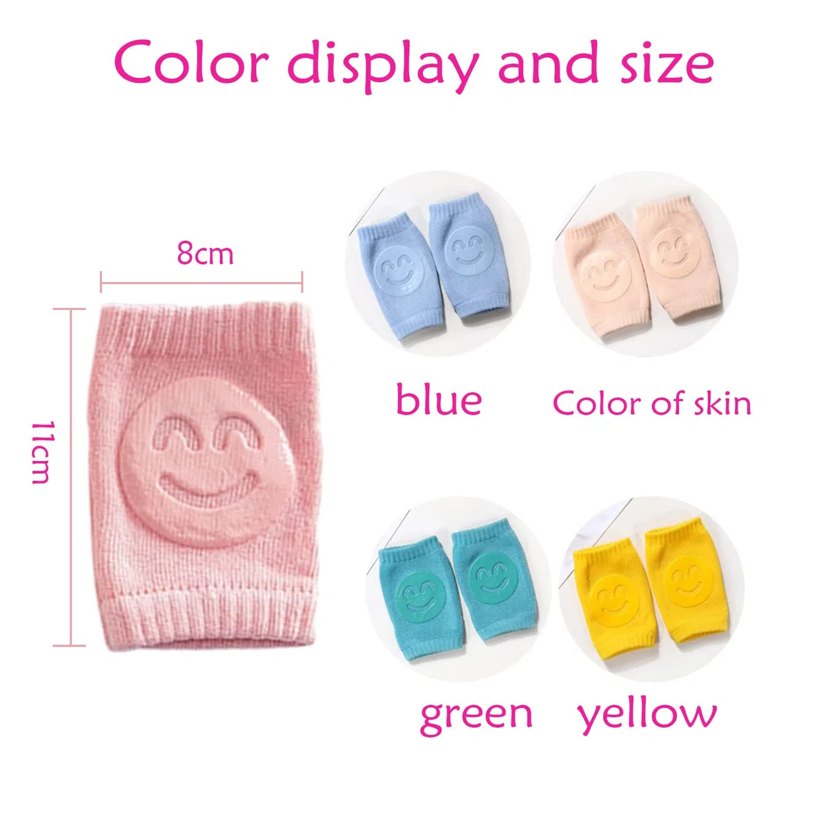 Ginocchiere per Gattonare, Set da 5 Pezzi, Colorate, Gommini Antiscivolo per Una Presa sicura, Aiuto per Gattonare, per Bambini, per Gattonare, Scaldamuscoli in Gomma Cotone Unisex