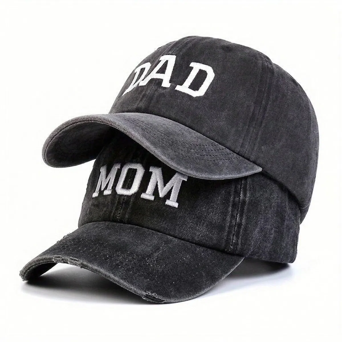 Mom and Dad Baseball Cap – Mom & DAD Coppia – Ricamato Denim Washed regolabile, regalo per coppie, genitori, berretto da baseball unisex