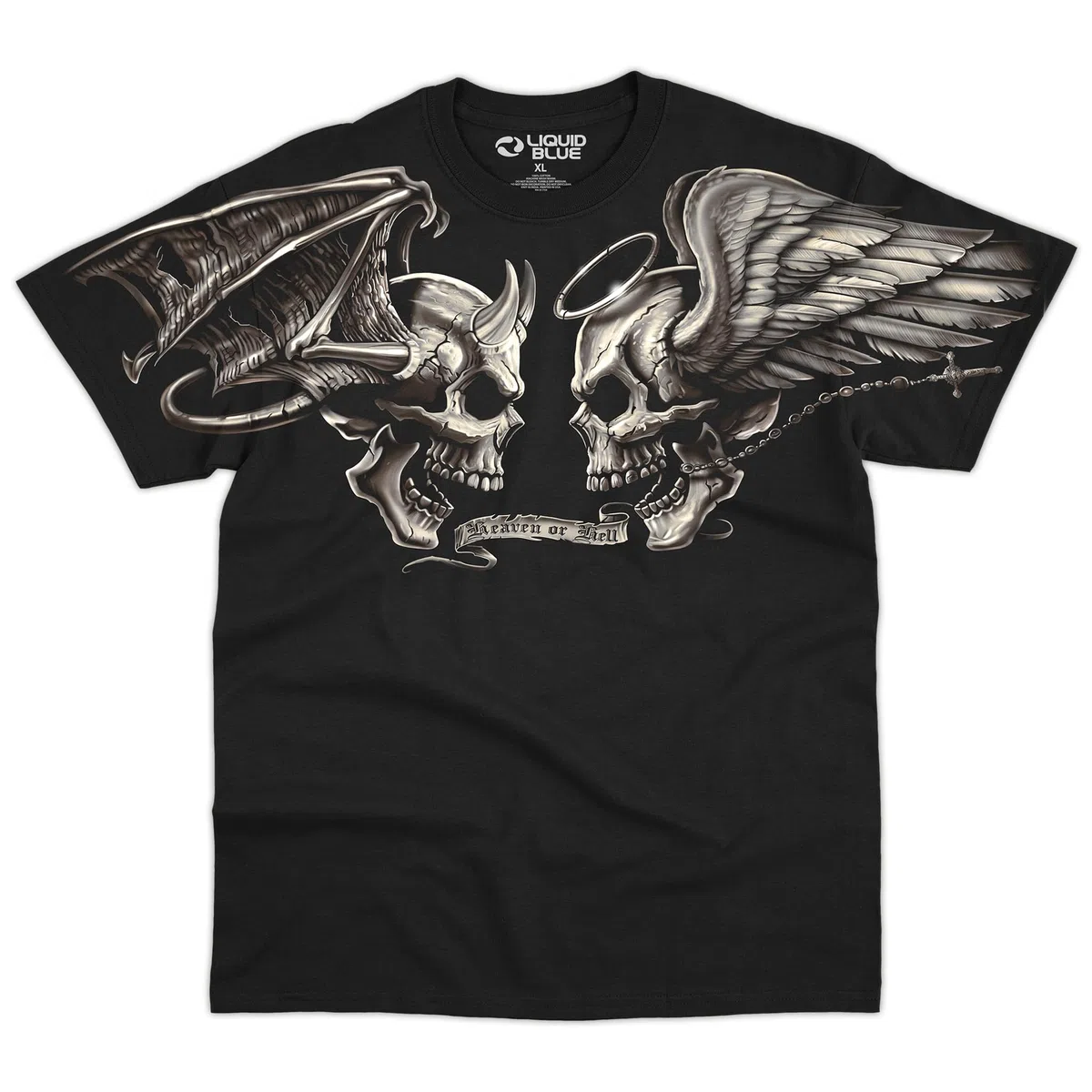 Liquid Blue Plus-Size Good And Evil T-Shirt Uomo