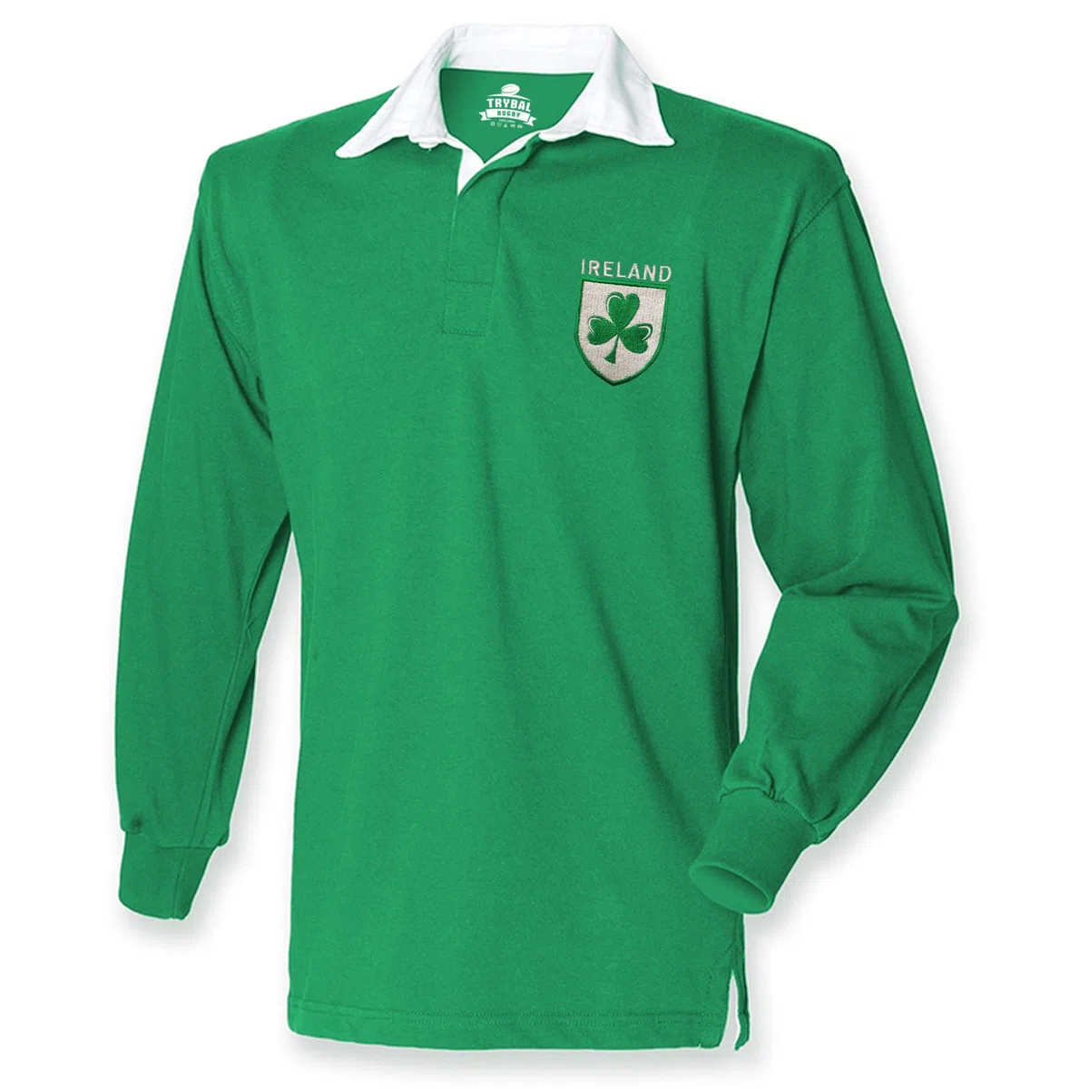 Maglia retro tifosi di rugby, Irlanda, logo trifoglio, uomo, 6 nazioni irlandese
