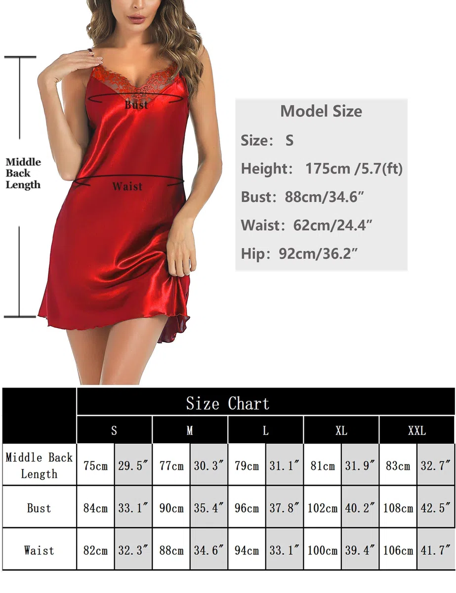 Marvmys Camicie Notte Donna Seta Camicie Notte Sexy Estive Scollo a V in Pizzo Tinta Unita Senza Maniche Lingerie Sottoveste con Spalline Sottili Regolabili S-XXL