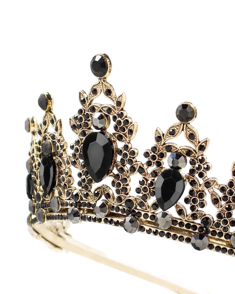 Corona Regina Oro antico,regolabile,facile da pulire,stile barocco,adatto per decorazioni a corona per matrimoni,balli di fine anno,Halloween e feste