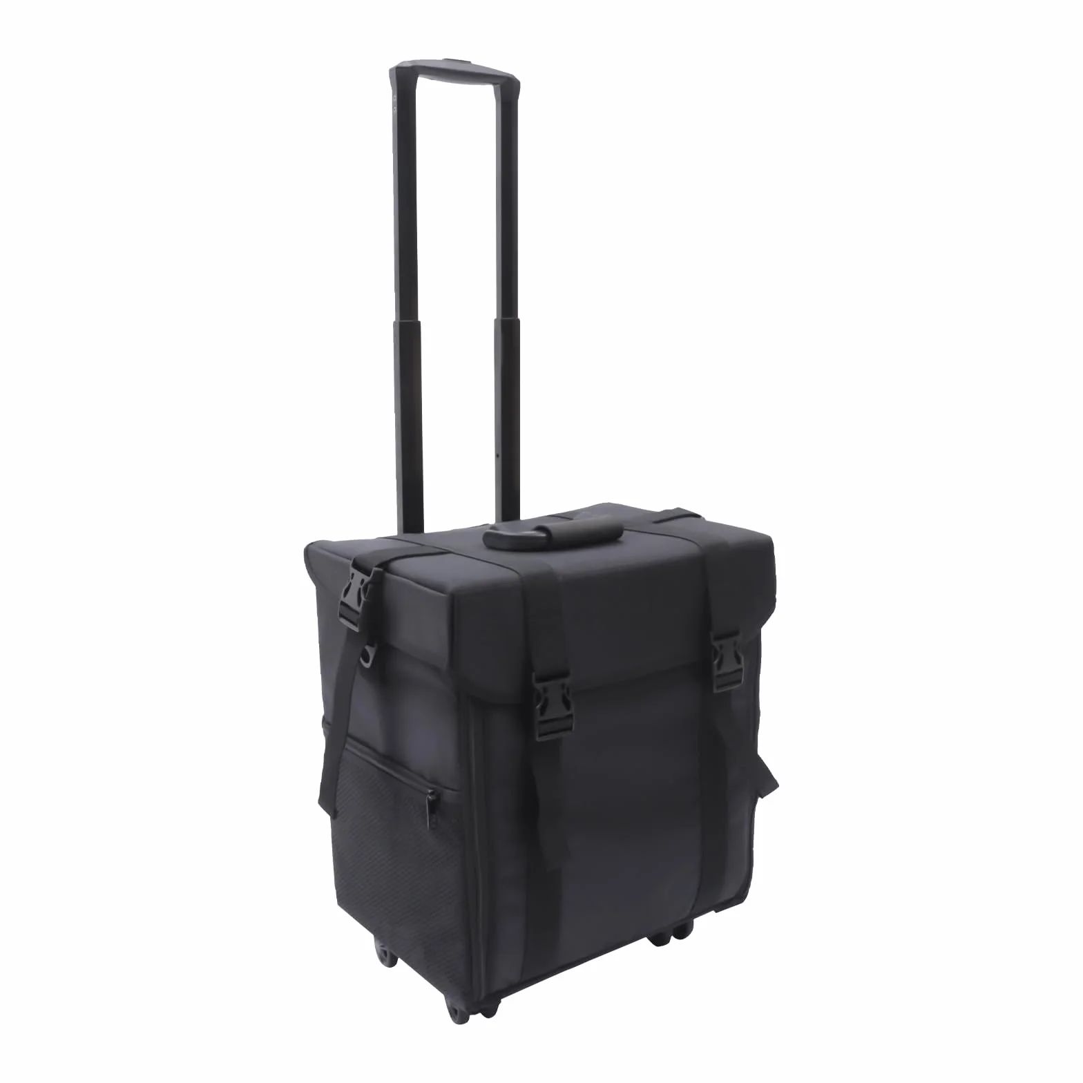 Valigetta cosmetica 2 in 1, per trucchi, colore nero, grande valigetta da parrucchiere con 8 cassetti, ruote professionali