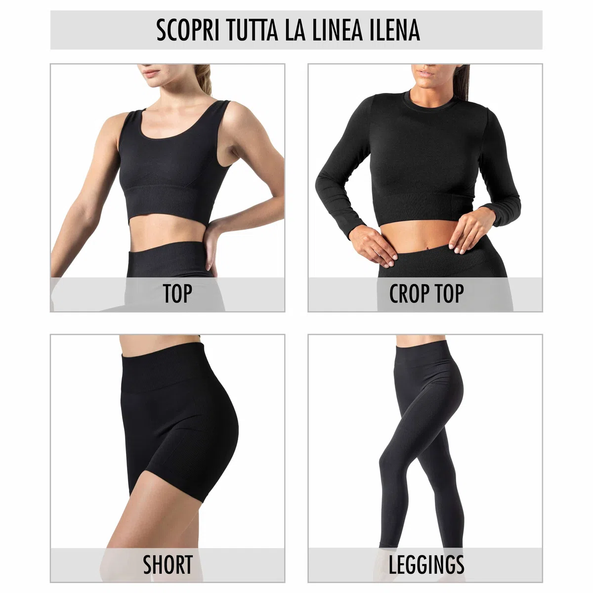 Risalti Top Palestra Donna con Fascia a Costine - Reggiseno Sportivo Donna in Microfibra, Top Yoga e Fitness Morbido e Traspirante, Reggiseno Senza Cuciture e Ferretto - Made in Italy