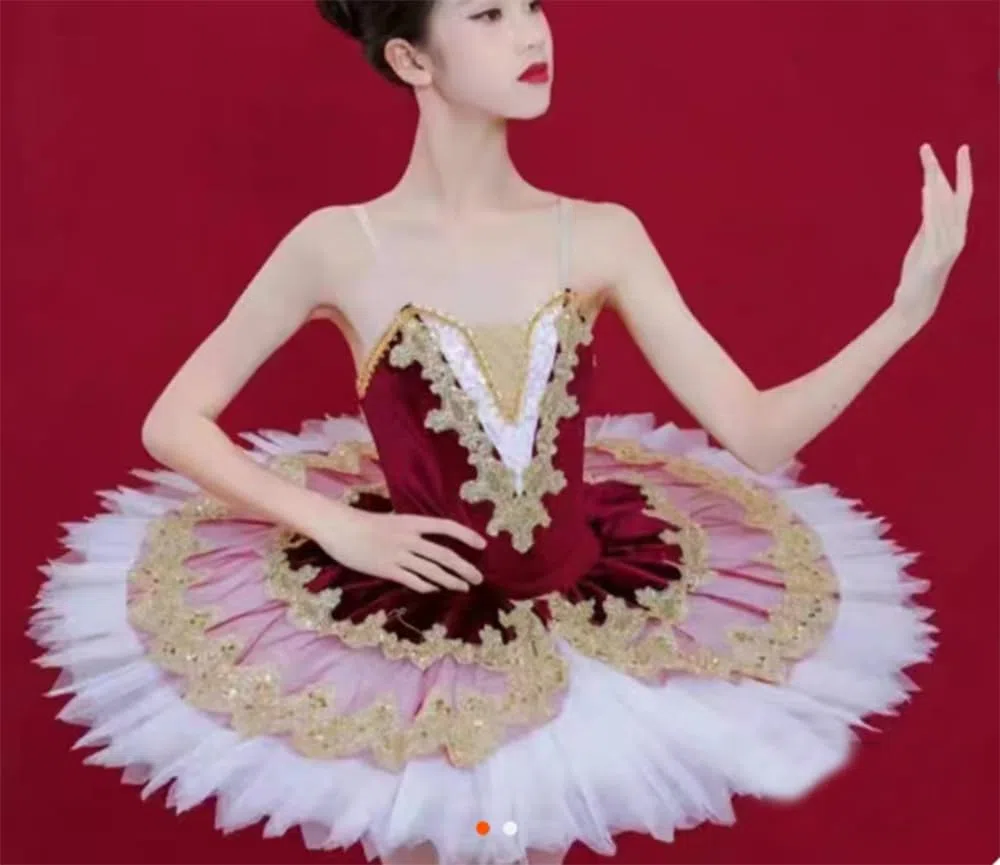Gonna da Balletto per Bambina, tutù, Gonna da Spettacolo del Lago dei Cigni Body da Ginnastica, tutù da Competizione Vestito