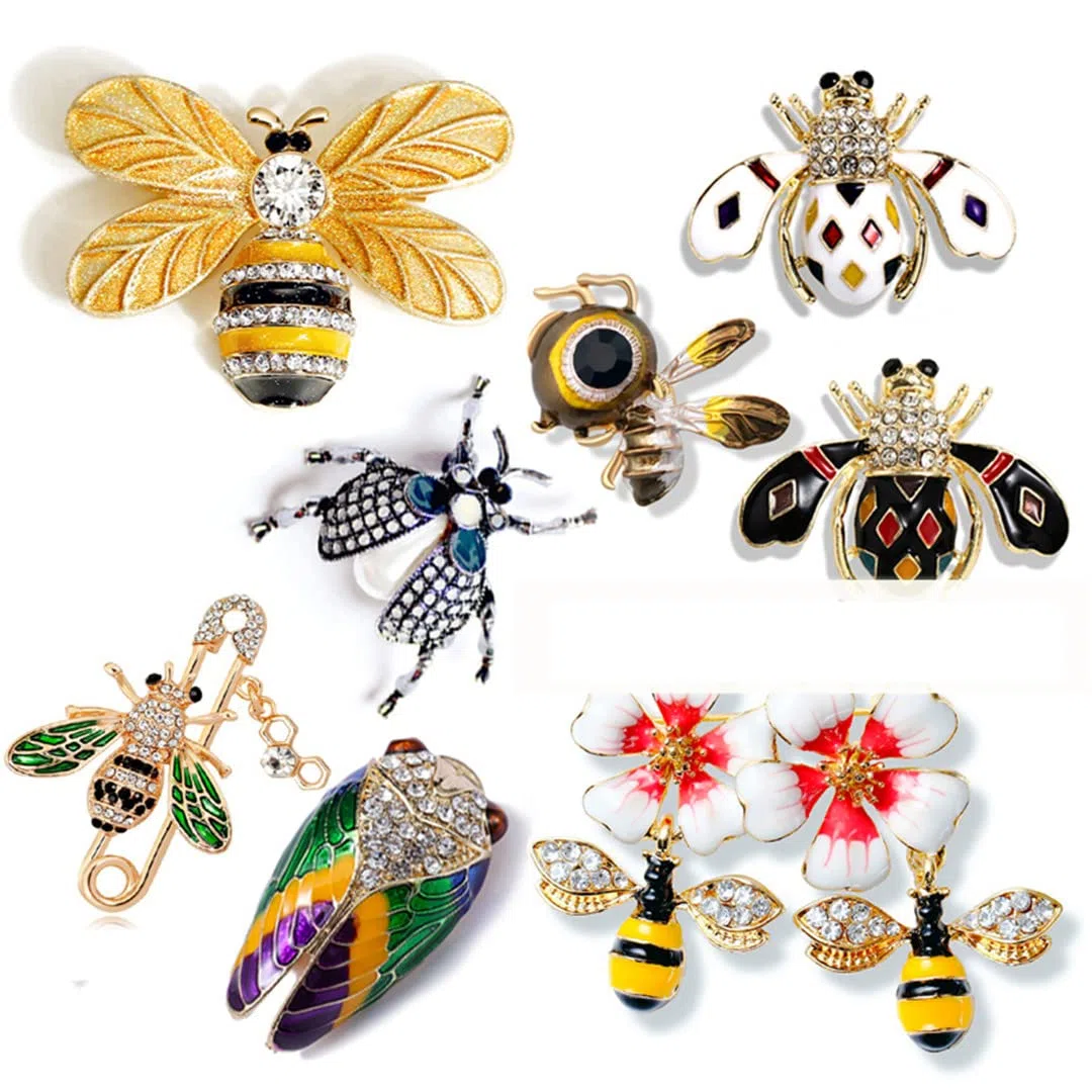 LYGXWJFC Api Spille smaltate Metallo Insetti Coleotteri Spille Spilla per Colletto Sciarpa Clip Maglione Abito Gioielli 22