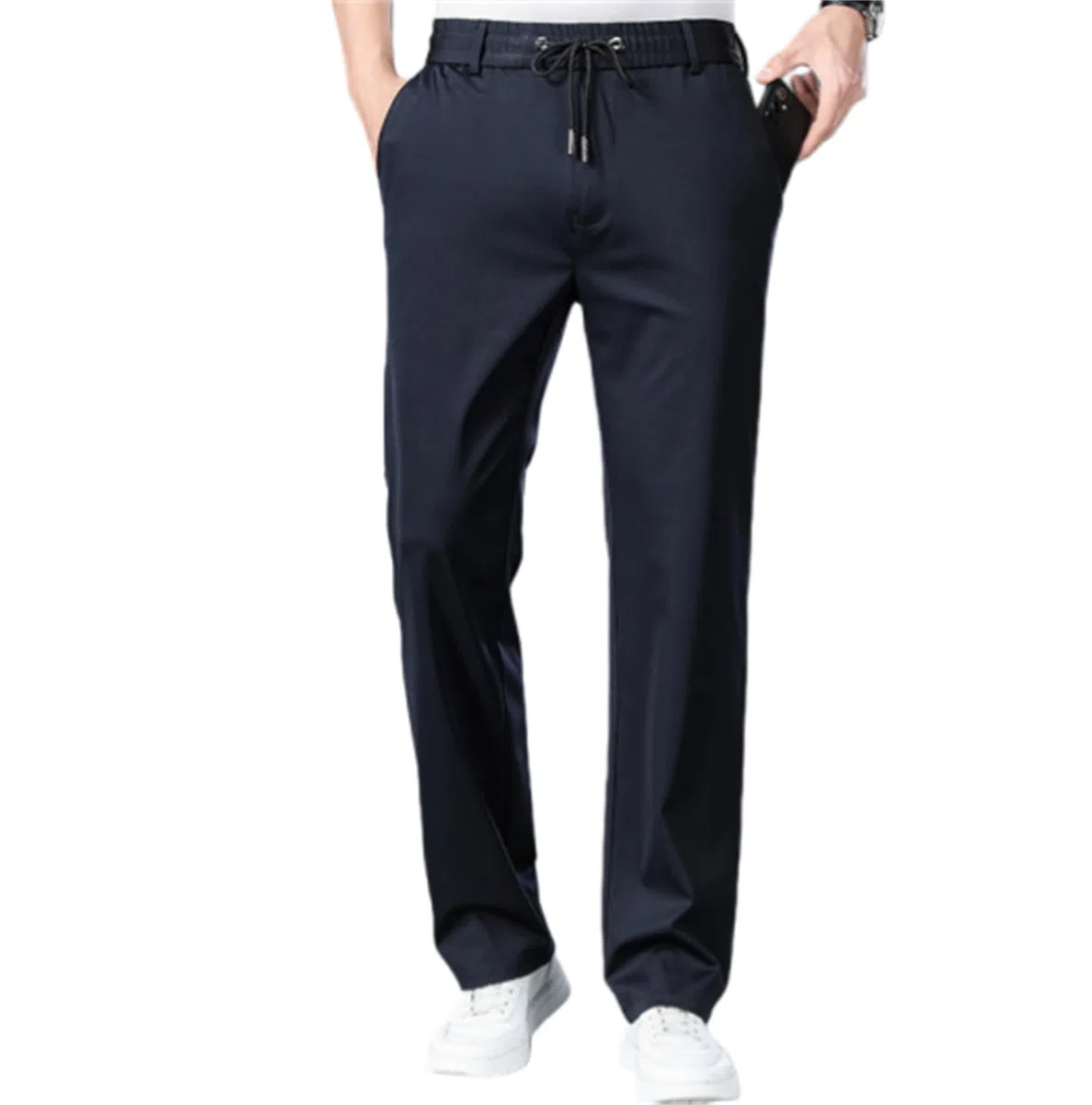 Pantaloni casual leggeri Pull on Ice Silk Comfort Everyday Pant setoso-morbido traspirante non deformabile Stretch Pant per gli uomini over 50