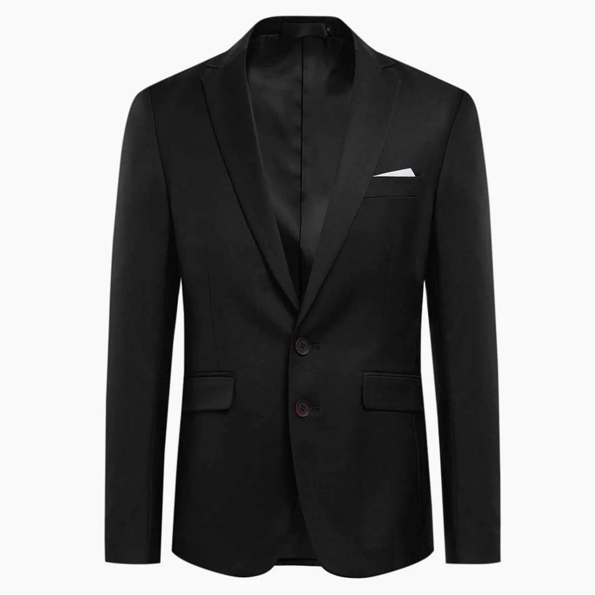 Allthemen Blazer da Uomo a Due Bottoni con Spacco Posteriore in Tinta Unita Jacket da Abito d'Affari Business