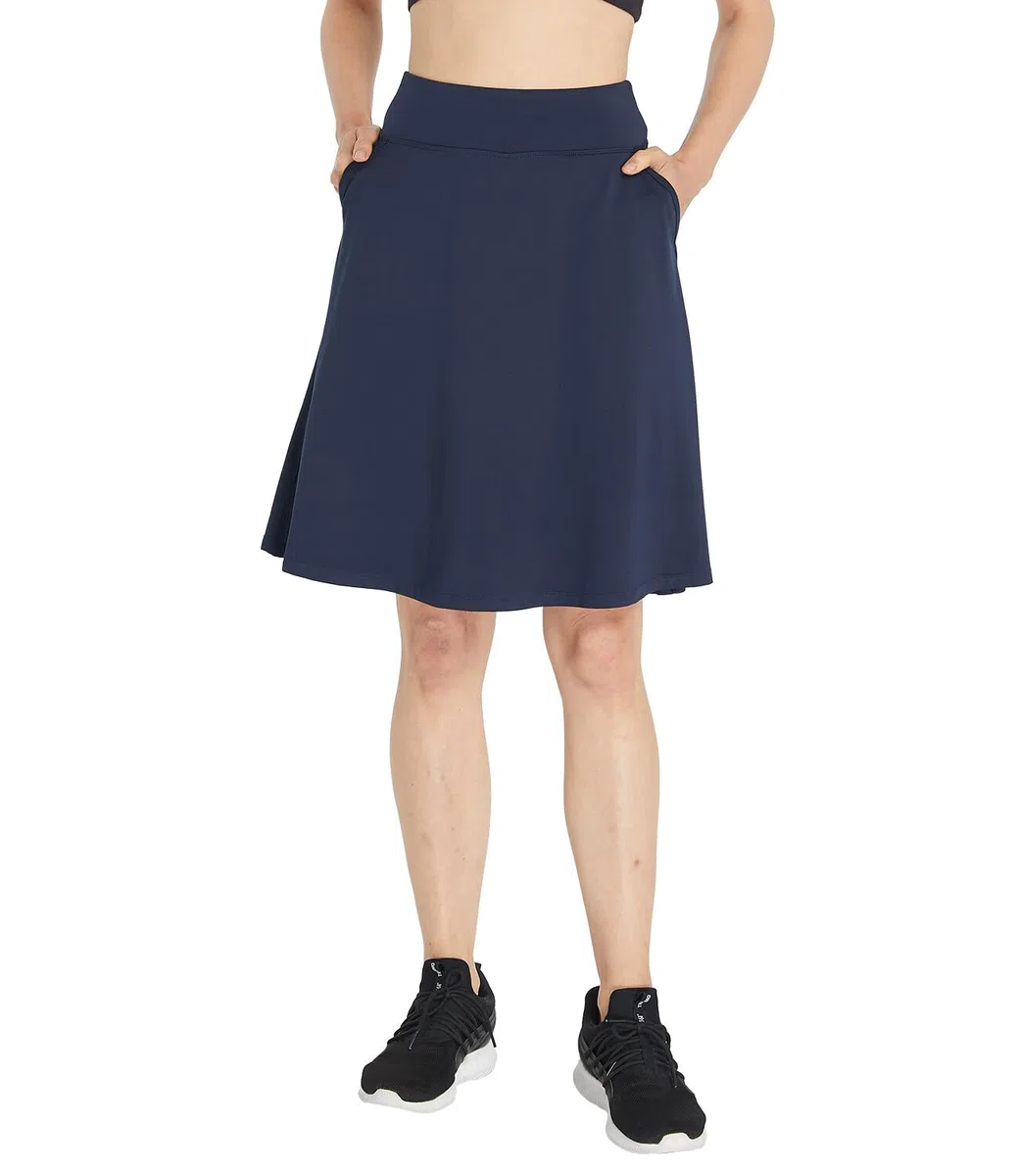 Gonna Golf Donna al Ginocchio Gonna Pantalone Estiva Gonne con Pantalono Interni & Tasca Skort per Trekking Escursionismo Tennis B-Marina Militare L