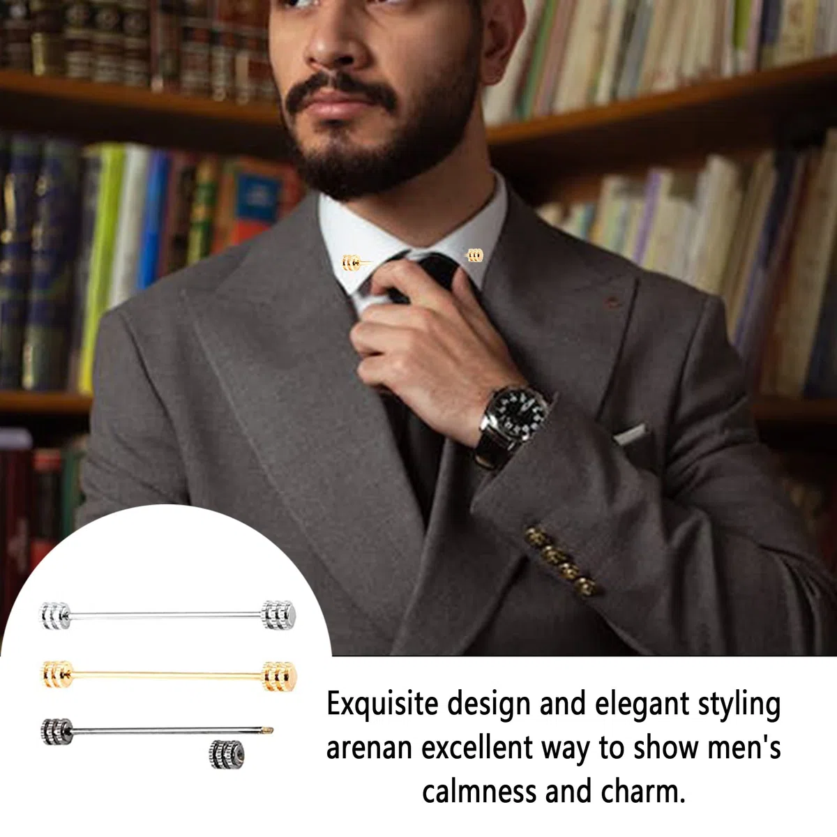3 Pcs,Spilli Per Cravatta Da Uomo,Collare Clip Collar Pin, Metallo Spilla Da Cravatta,Spilla Da Colletto Per Camicia Da Uomo,Collo Da Spilla Da Cravatta,Fermacravatta Per Accessori Per Abiti