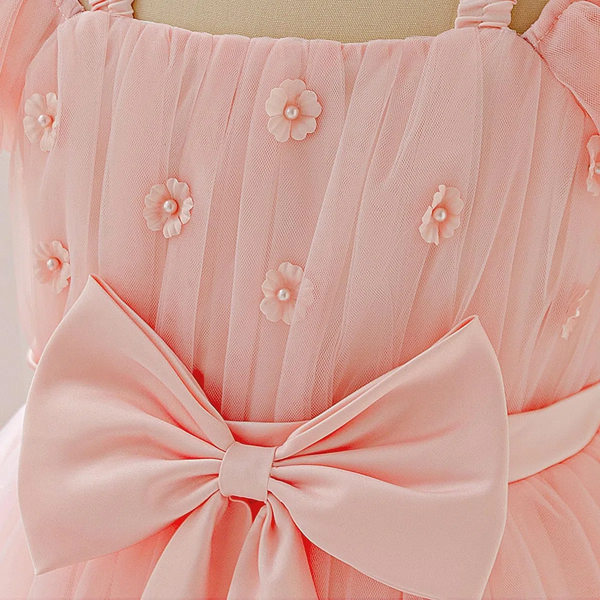 Generico Gonna Tulle Bambina Tutu Ballerina Bambina Gonna A Vita Alta A Maniche Corte da Concorso, Abito Formale per Feste, Compleanni E Gare di Bellezza