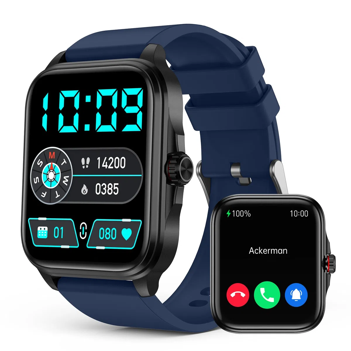 SOUYIE Smartwatch Uomo Donna, Smartwatch con Effettua/Risposta Chiamate, 1.96" Orologio Smart watch con Monitoraggio del SpO2 Sonno Contapassi per IOS Android
