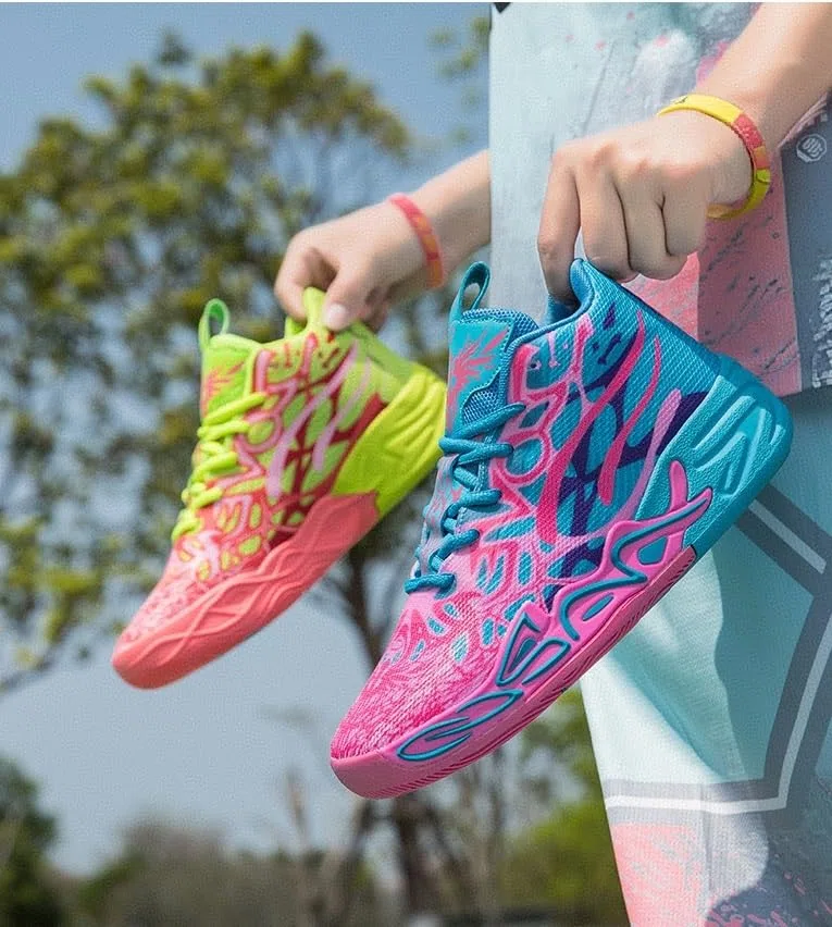 Scarpe da basket alte da uomo con rete traspirante antiscivolo alla moda sport all'aria aperta scarpe per il tempo libero