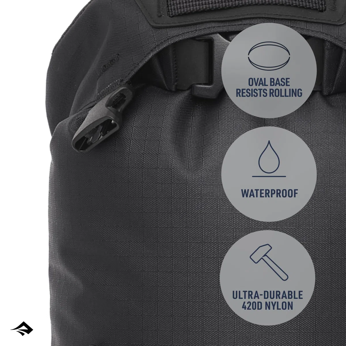 Sea to Summit - Evac Compression Dry Bag HD S 8L - Salvaspazio impermeabile Storage - Roll-Top - Tessuto Cordura resistente - Per zaino in spalla e kayak - 19,8 x 16,5 x 37,5 cm - Nero corvino - 220 g