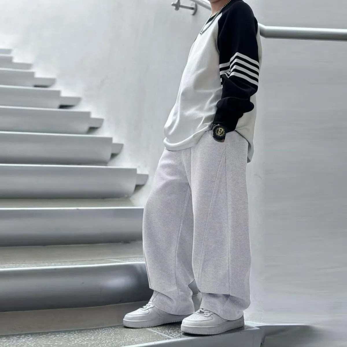 Generico Pantaloni da Ragazzo Baggy Streetwear per Ragazzo Tinta Unita con Cintura Elastica in Vita Pantaloni Sportivi Invernali con Tasca Casual per Danza Slim Fit Large Taglie 8-15 Anni