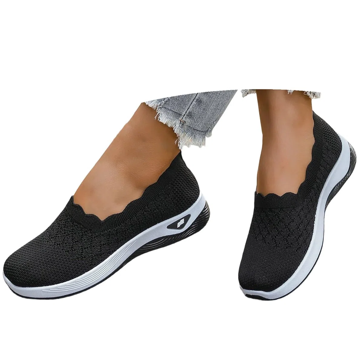 Scarpe Ortopediche Donna Estive Senza Lacci Scarpe Slip On da Corsa Camminare Comode Ginnastica Morbida Sneakers Traspiranti Leggere Antiscivolo Sneakers Diabetici Pianta Larga Sanitarie Outdoor Sport