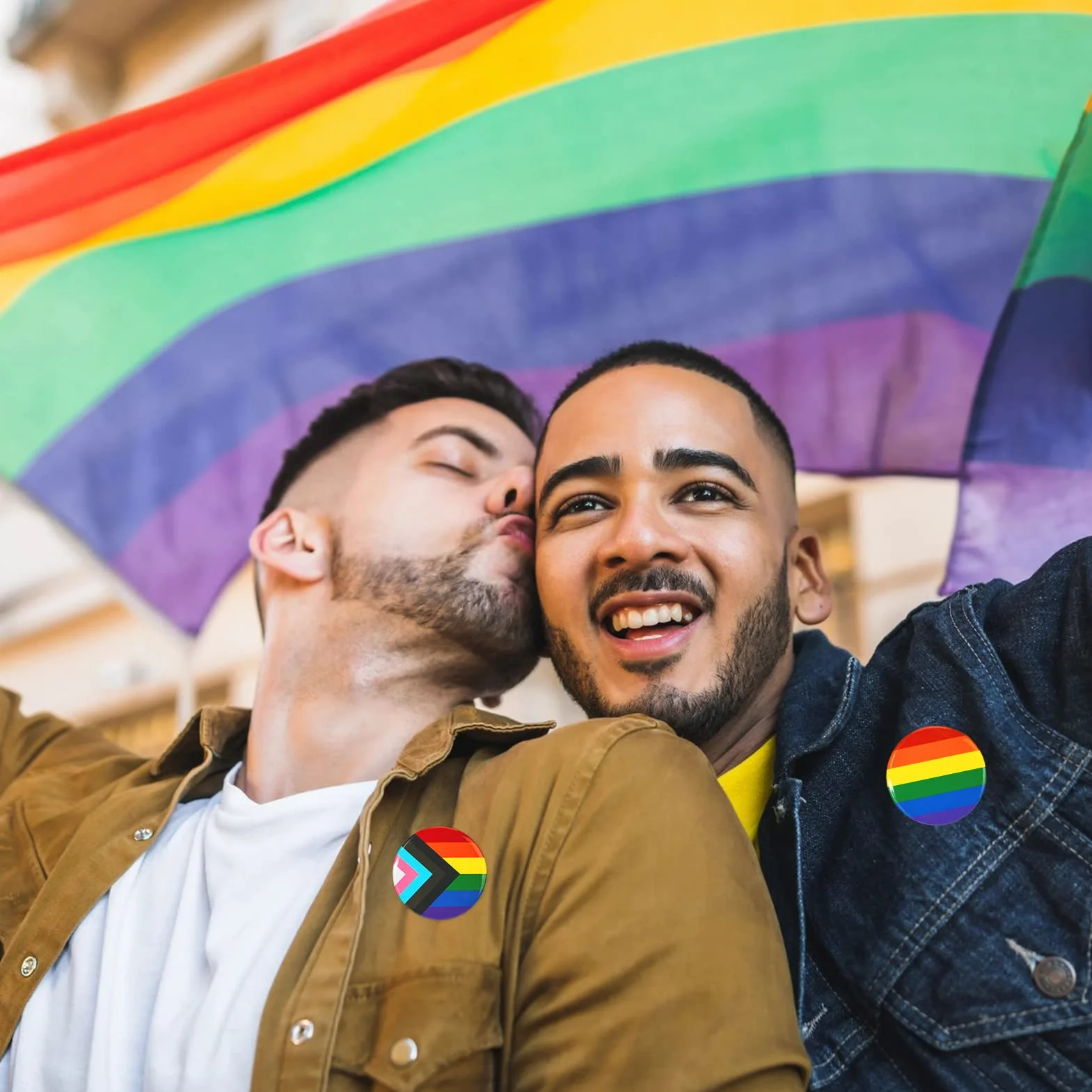 HOWAF 16 Accessori LGBT - Bandiera Arcobaleno, Bisessuale, Transgender, Lesbian, Bisexual Flag Pin per Bandiera Pride