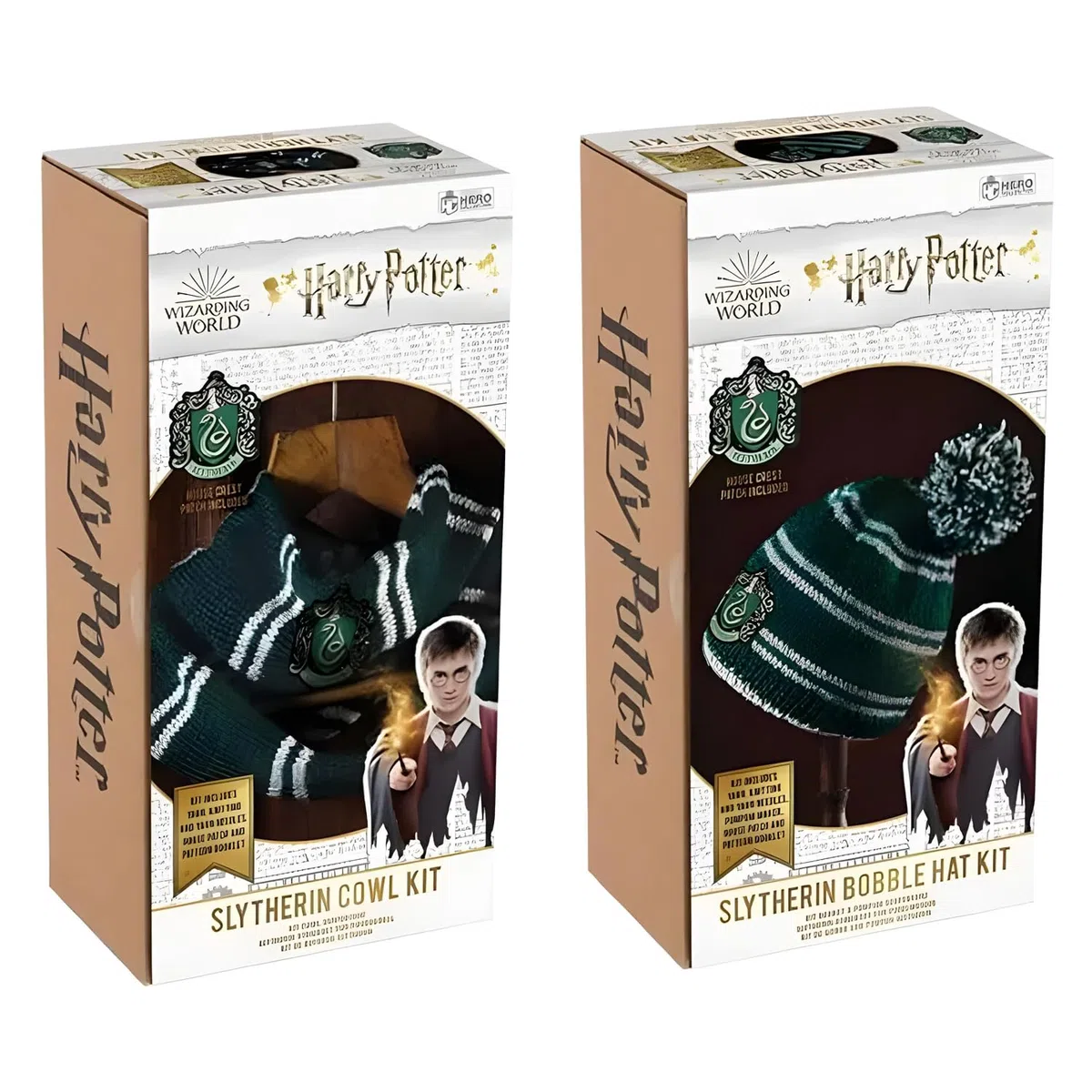 Mad Monkey HP0002 Harry Potter Set di maglieria da casa Serpeverde sciarpa fibbia e cappello Beanie
