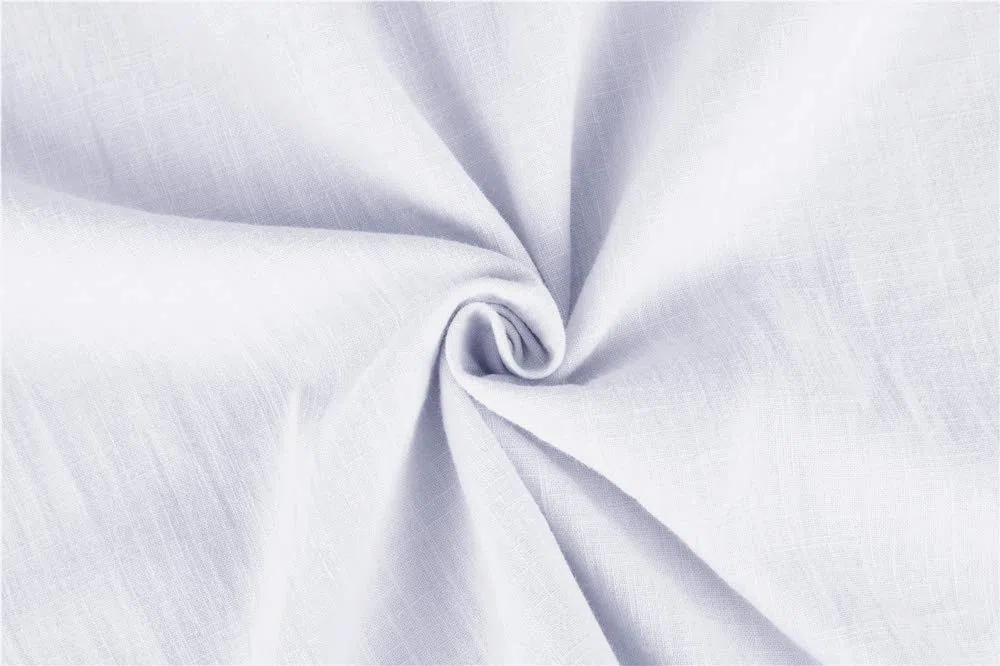 Runcati Henley - Camicia da uomo in lino, a maniche corte, per il tempo libero, estiva, per uomo