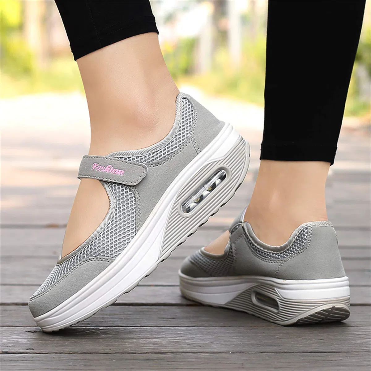 Kimily-UK Sandali Sportivi Donna Scarpe Basculanti Mesh Scarpe Fitness Dimagranti Scarpe da Camminata Moda Scarpe da Ginnastica Anti Scivolo Maglia Nuovo Traspirante Estive Mocassini Zeppa