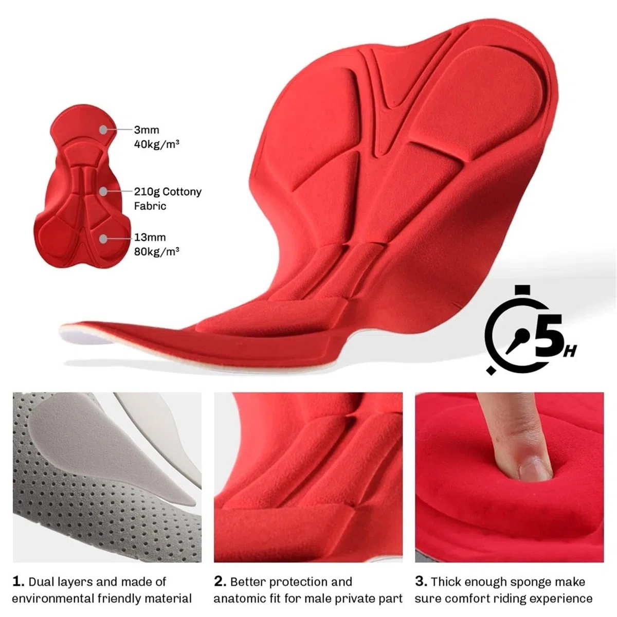 Salopette Ciclismo Uomo Pantaloncini da Ciclismo con Bretelle Uomo, Imbottiti, for Bici Corsa, Abbigliamento Sportivo all'aperto, Uniforme Traspirante