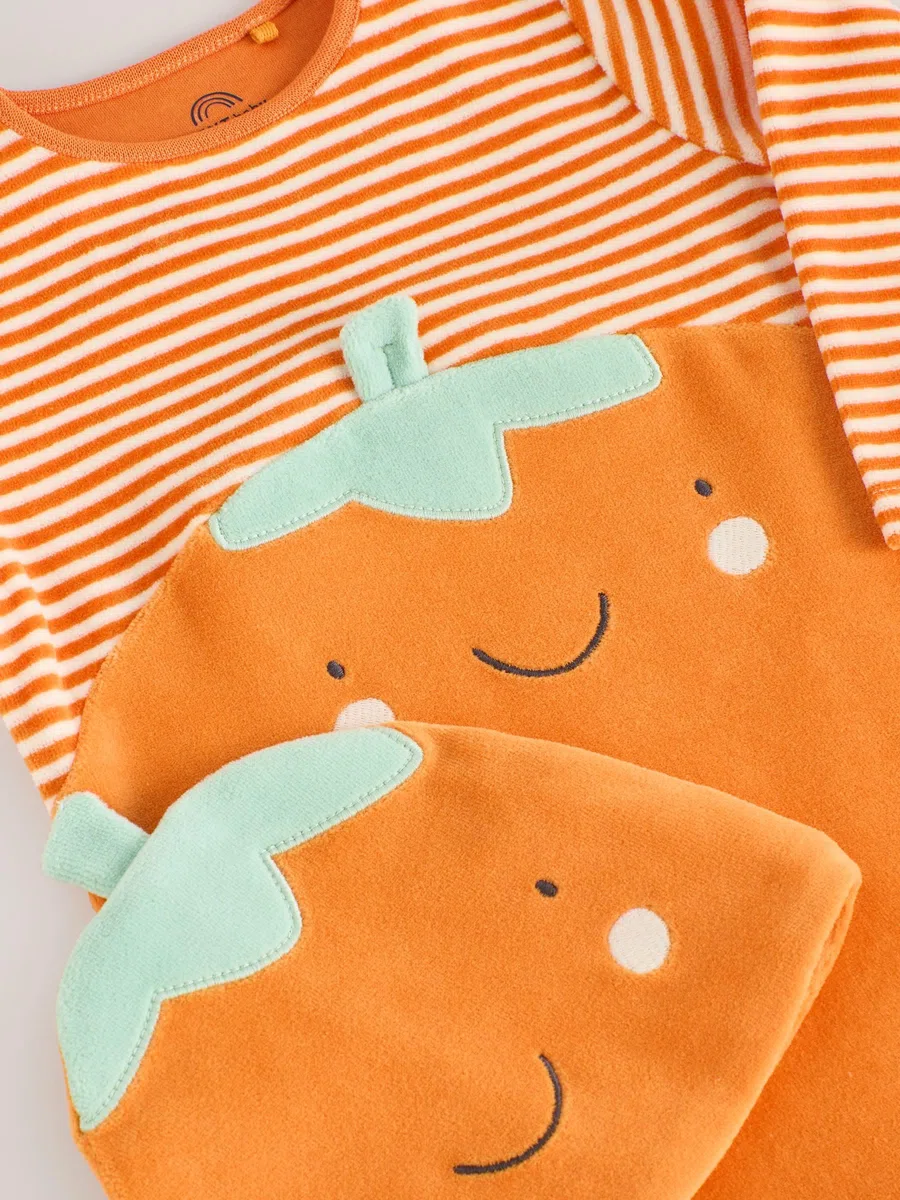 NEXT Unisex Bambino Tutina Bebè Costume da Zucca in Velour per Halloween