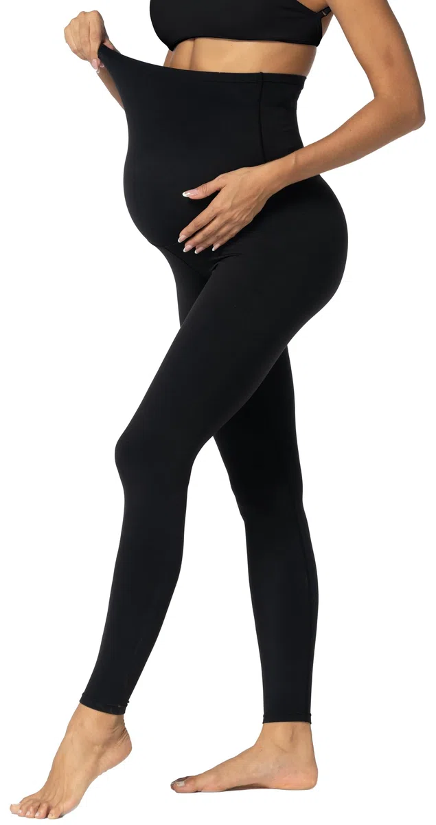 Sunzel SUNZFLY Leggings Premaman da Donna, Morbidi, a Vita Alta, per Yoga, Allenamento, Lounge, Comfort per Tutto Il Giorno, Nero, L