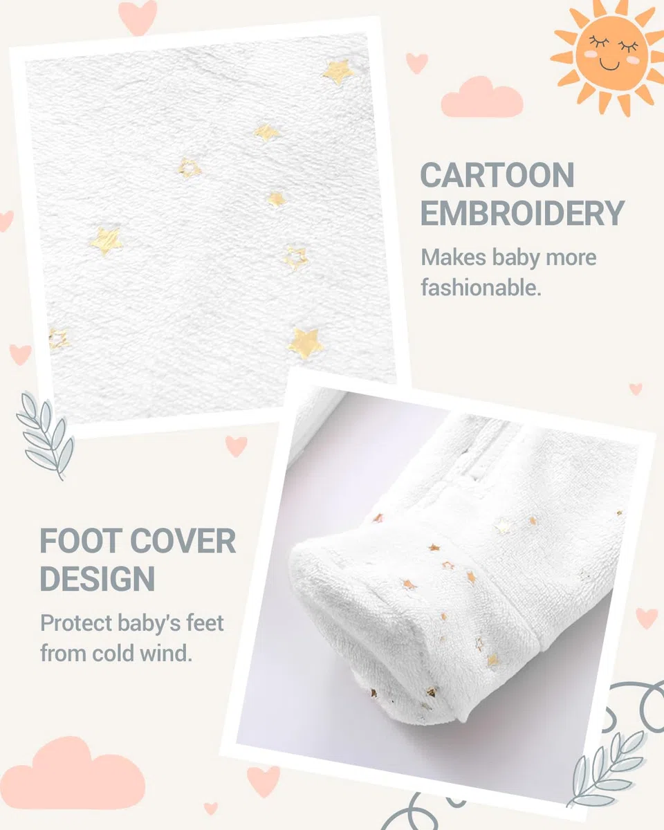 WYTbaby Tuta invernale in pile per neonati, con cappuccio, autunno e inverno, per ragazzi e ragazze, 0-12 mesi