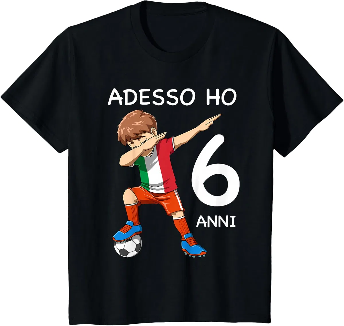 6 Compleanno Bambini & Calcio Italia - Regalo di 6 Anni Maglietta