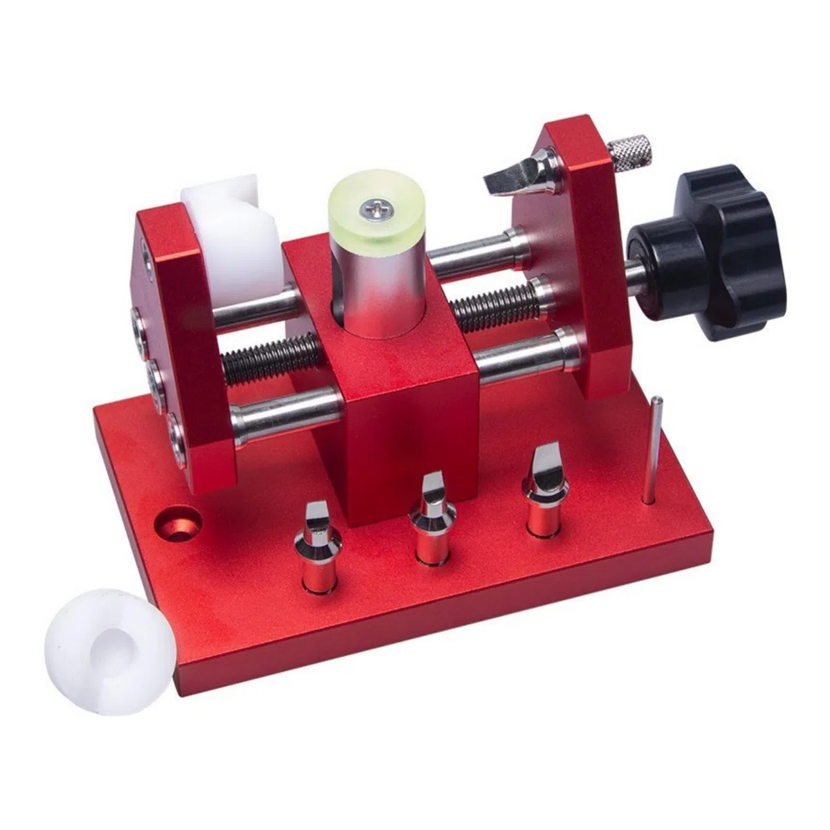 Apricasse Orologi Apricasse Dispositivo Fissaggio Strumento Riparazione Morsa Regolabile con Base in Metallo Anodizzato Adatto per Orologiai Laboratorio Banco di Riparazione