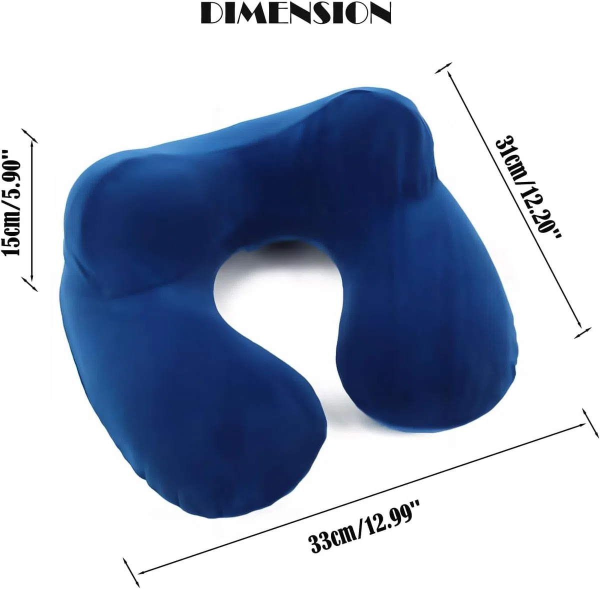 Cuscino da Viaggio Gonfiabile a 2 Supporti,Cuscino per il Collo Ergonomico con Tappi per le Orecchie e Maschera per gli Occhi Ideale per viaggiare in aereo,auto e treno (2PCS blu)