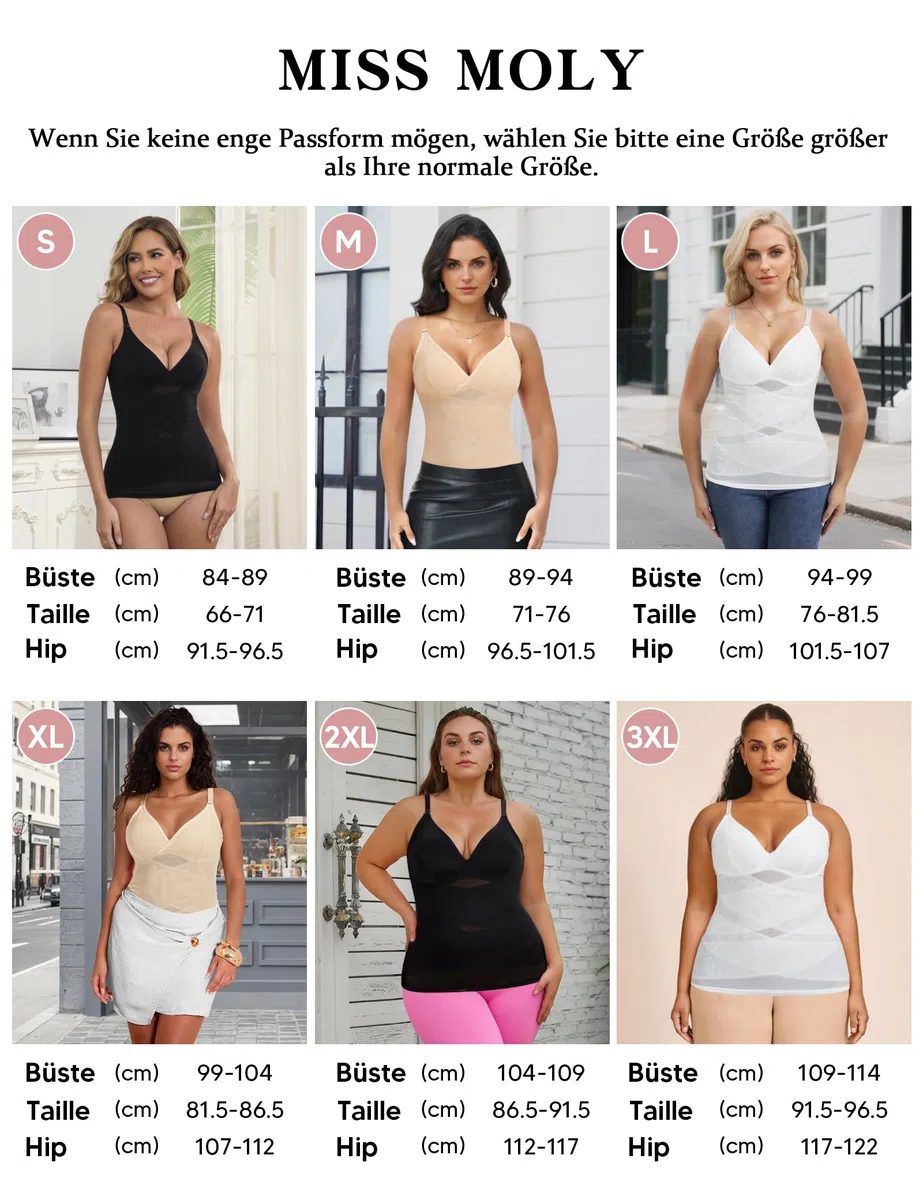 MISS MOLY Canottiera da donna in rete, modellante per la pancia, shapewear da donna, elasticità modellante