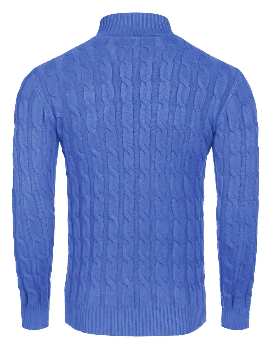 COOFANDY Maglione da uomo slim fit a collo alto, maglione casual lavorato a maglia ritorta