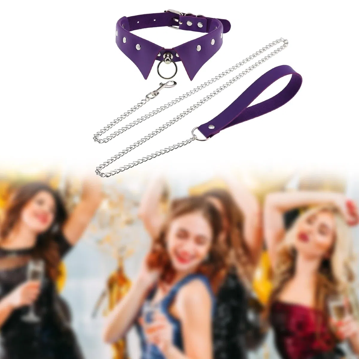 predolo Collare Choker in Pelle PU con Catena Regolabile per Donne Accessorio Moda Gotico Rock Adatto per Feste a Tema Serate E Cosplay