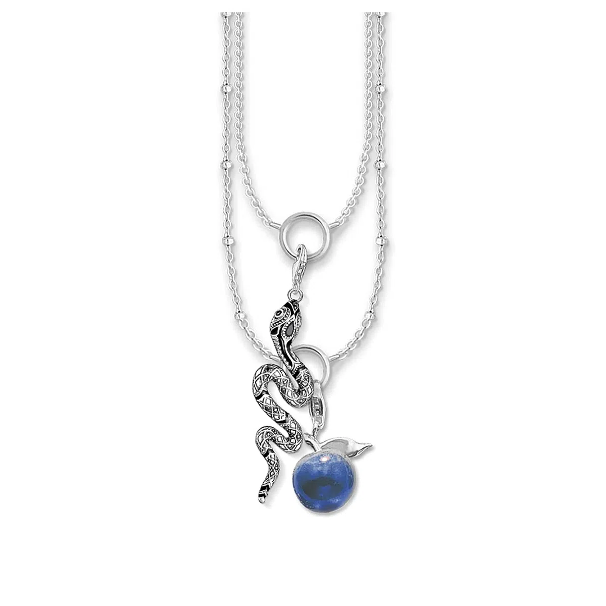 925 Sterling Silver Serpente Collana Pendente con 45Cm Catena Bijoux Regalo Trendy per Le Donne Ragazze, ZQQZEZ