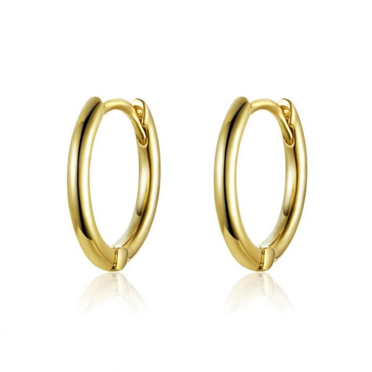 Piccoli cerchi for le donne color oro in argento sterling 925, piccoli orecchini a cerchio, gioielli femminili alla moda