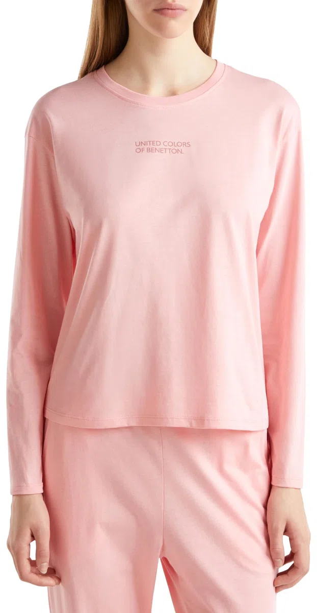 United Colors of Benetton T-Shirt M/L 30963m04s Parte Superiore del Pigiama Donna