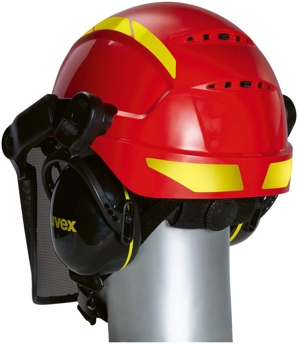 Uvex Pheos Forestry - Casco forestale con protezione dell'udito e del viso - SNR: 30dB