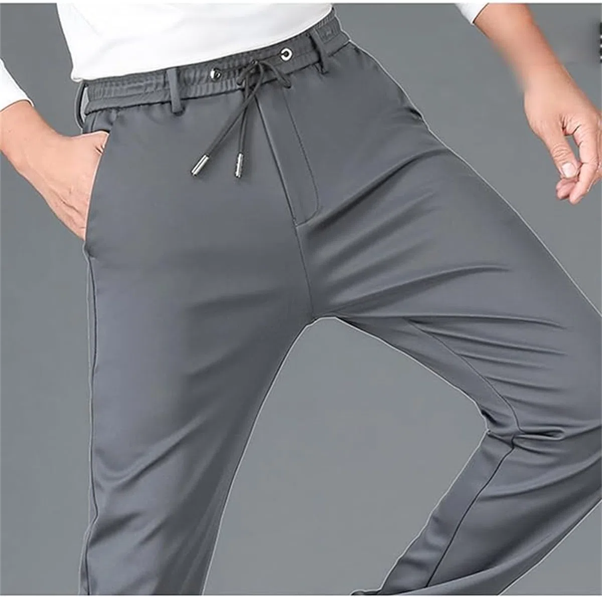 Pantaloni casual leggeri Pull on Ice Silk Comfort Everyday Pant setoso-morbido traspirante non deformabile Stretch Pant per gli uomini over 50