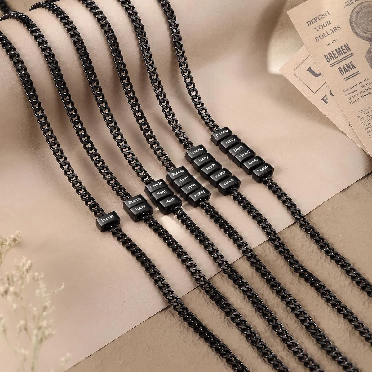Jeweidea Collana Personalizzata con Nome da Uomo Catena Cubana in Acciaio Inossidabile Argento Oro Nero Regalo Personalizzato per Uomo, Festa del Papà