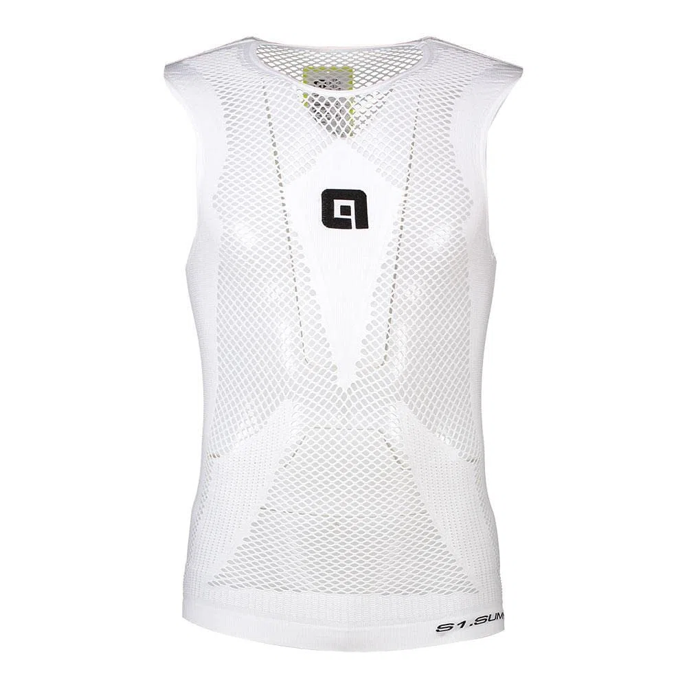Alé Cycling Unisex S1 Summer Mesh Intimo Senza Maniche Base Layer, Bianco, L/XL