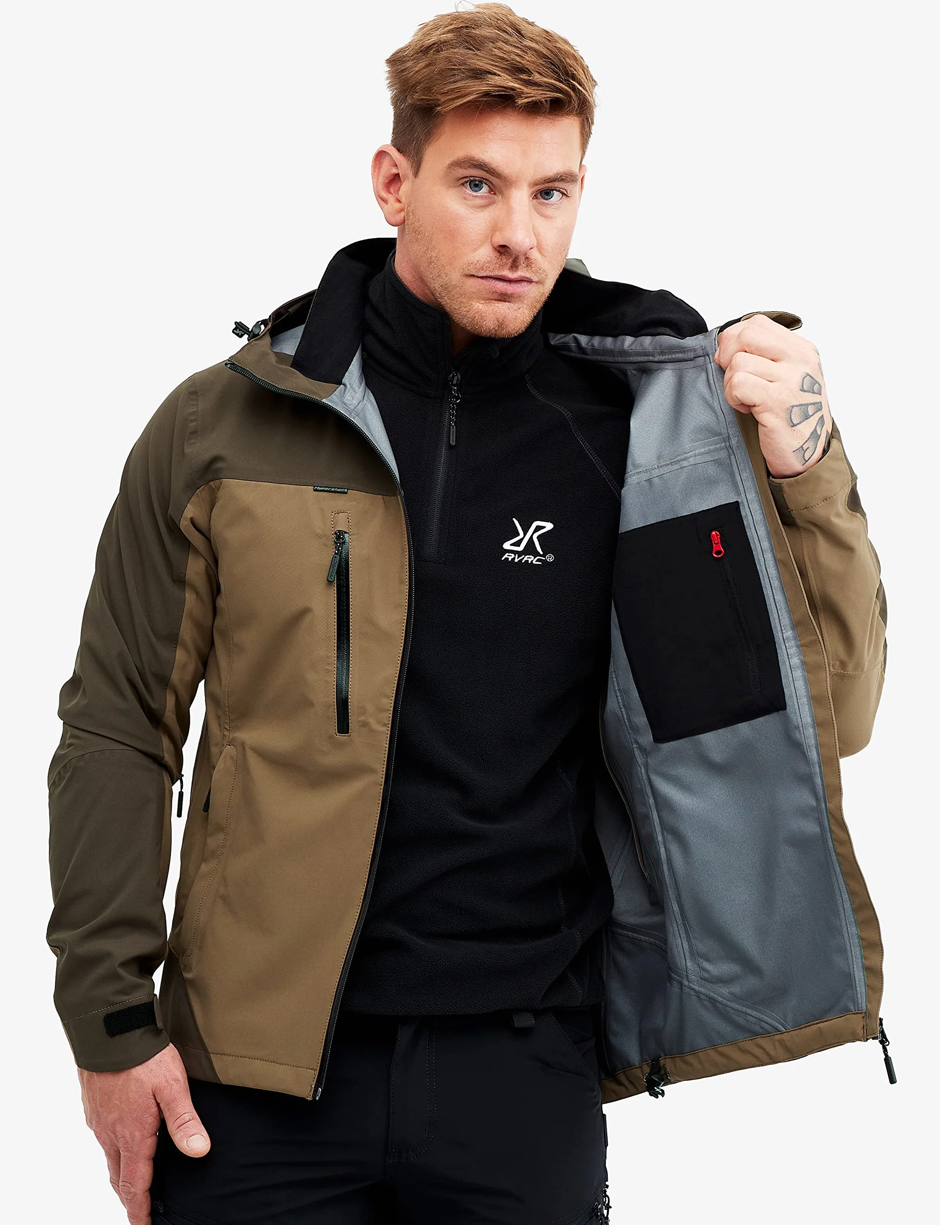 RevolutionRace Silence Proshell 3L Jacket da Uomo, Giacca da Uomo, giacca aerata e impermeabile per Trekking e altre attività all'aria aperta, Cub 3.0, M